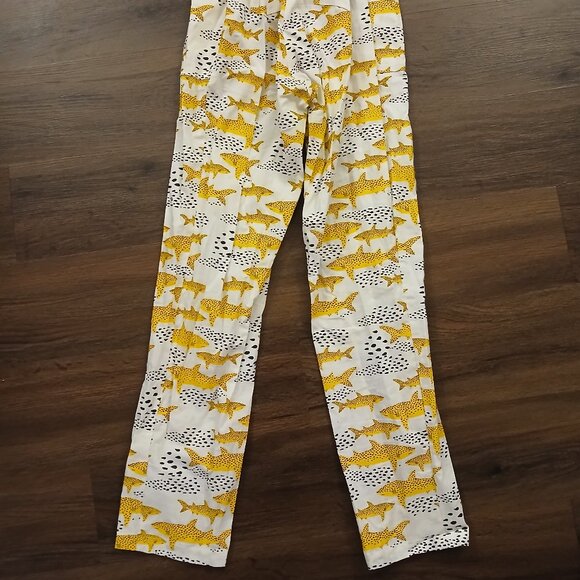 RARE NooWorks Shark Jumpsuit Overalls XS GUC DESIGNER ART GRAPHIC PRINT - Picture 9 of 9